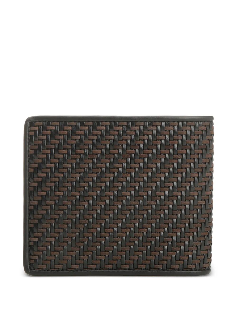 TWO-TONE WOVEN LEATHER BI-FOLD WALLET