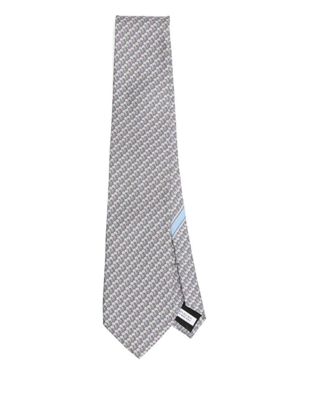 ARIS ELEPHANT-PRINT SILK TIE