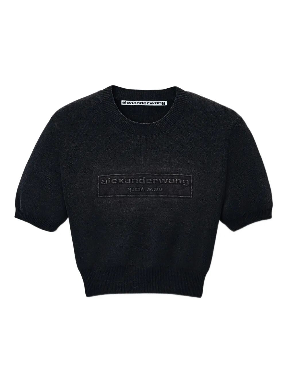 COTTON-BLEND CHENILLE CROPPED PULLOVER WITH LOGO