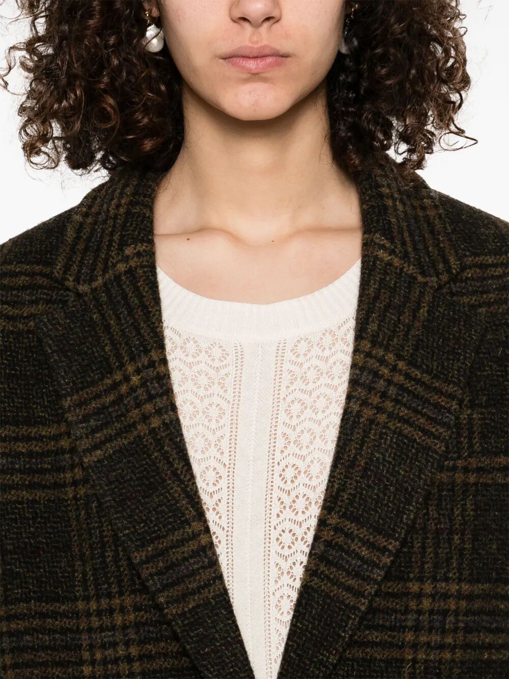 GESINA CHECK WOOL SUIT JACKET