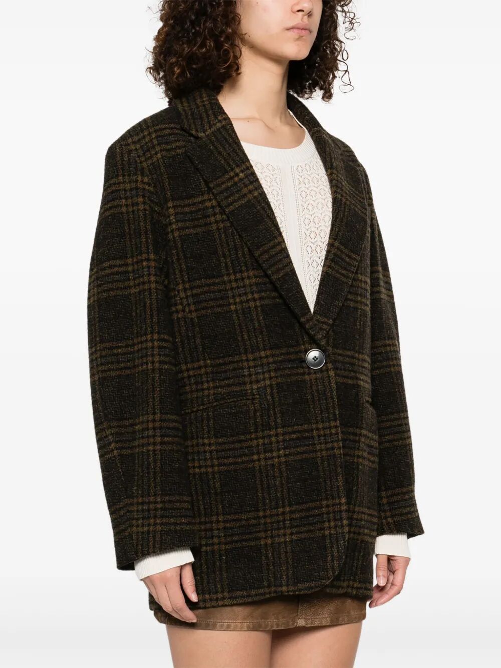 GESINA CHECK WOOL SUIT JACKET