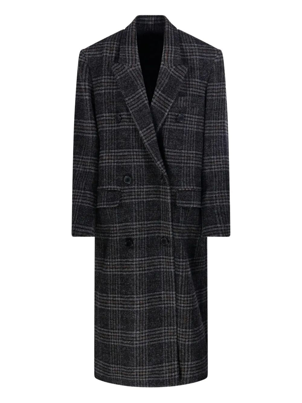 LEXANA LONG CHECK WOOL COAT