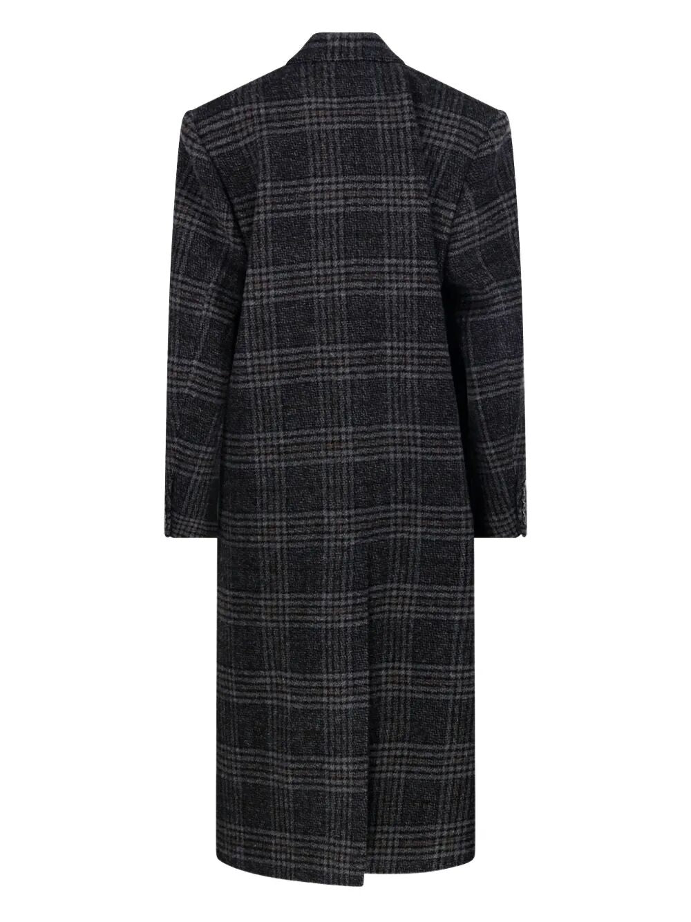 LEXANA LONG CHECK WOOL COAT