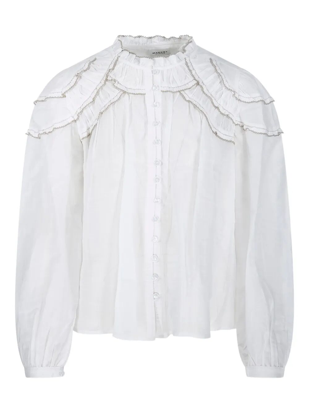 CHRISTA GATHERED COTTON BLOUSE