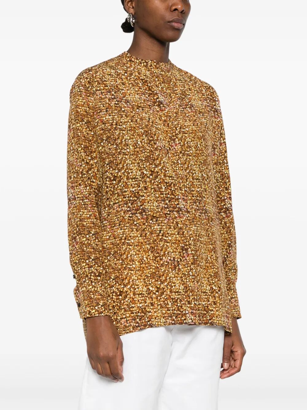SIMA MOSAIC PRINT SILK BLOUSE