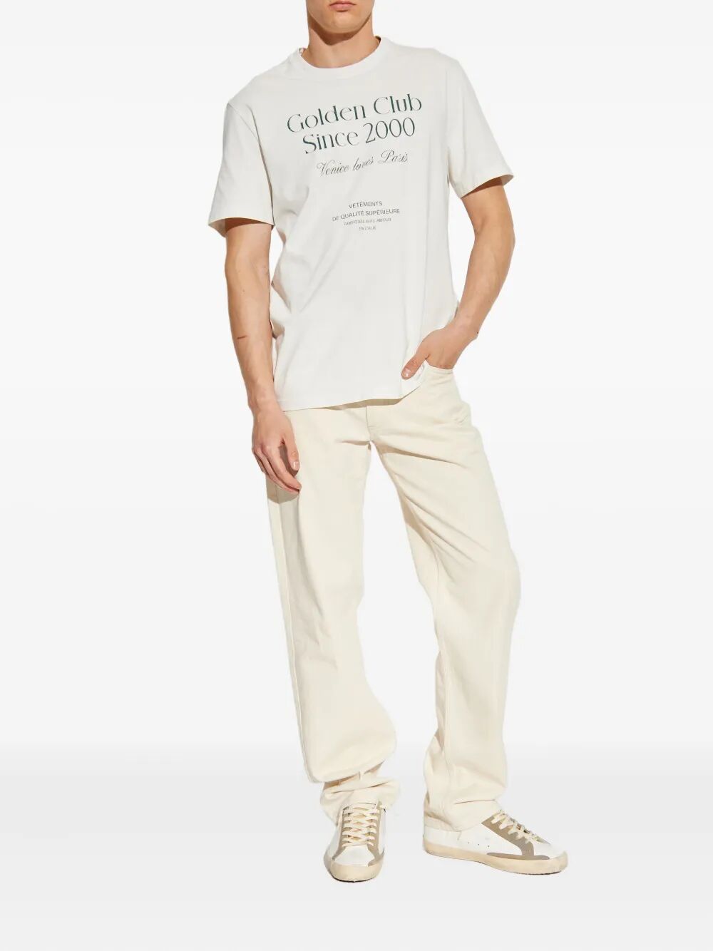 `GOLDEN CLUB SINCE 2000` PRINT COTTON T-SHIRT