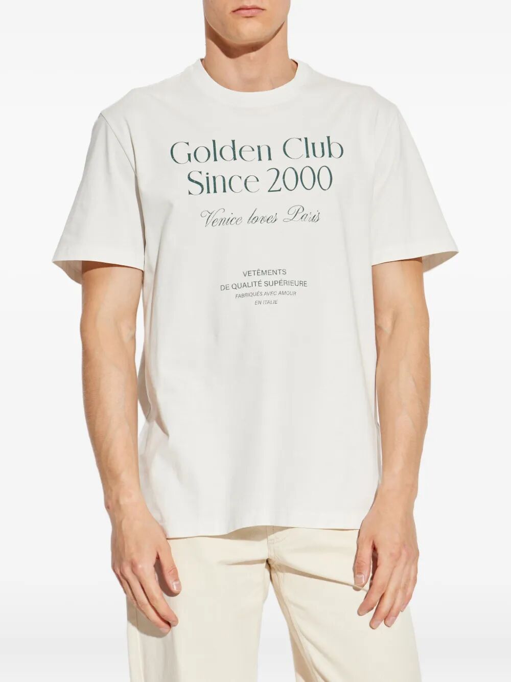 `GOLDEN CLUB SINCE 2000` PRINT COTTON T-SHIRT