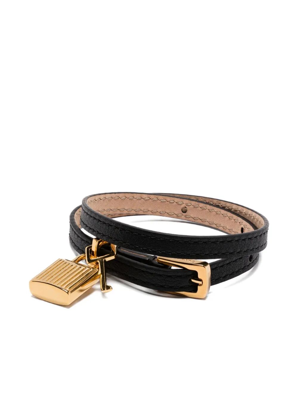 PADLOCK LEATHER BRACELET