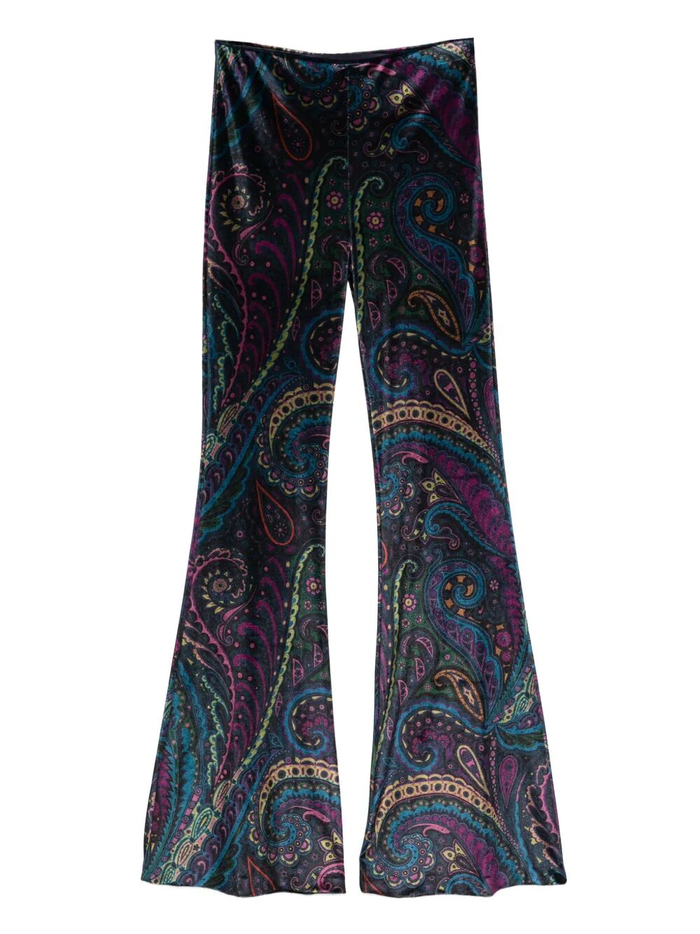 PAISLEY-PRINT FLARED VISCOSE TROUSERS