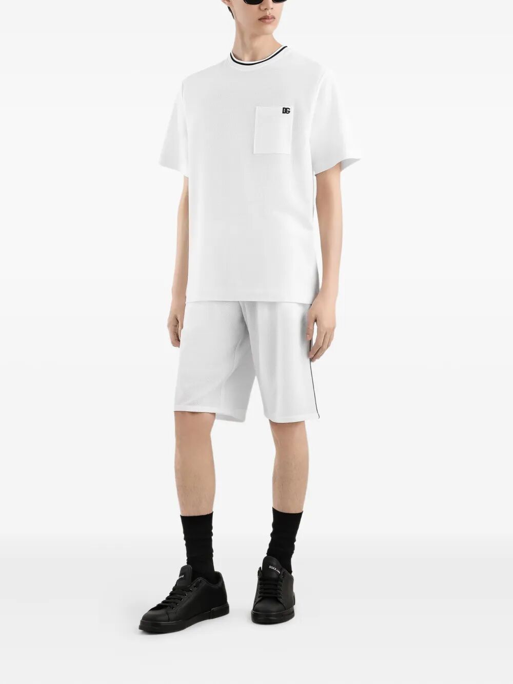 COTTON PIQUÉ T-SHIRT WITH CONTRASTING COLLAR