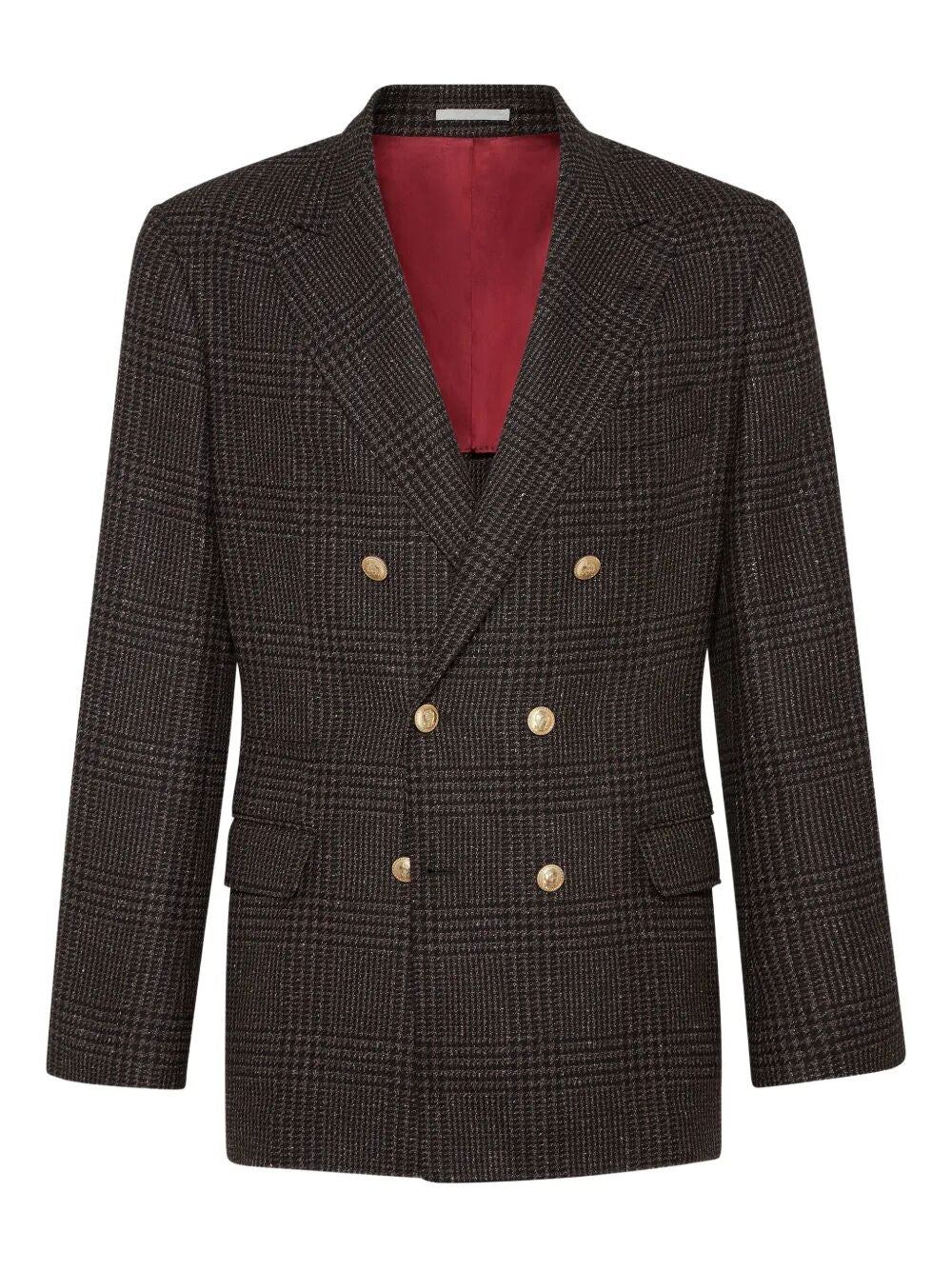 PRINCE OF WALES ONE-AND-A-HALF BREASTED BLAZER WITH METAL BUTTONS