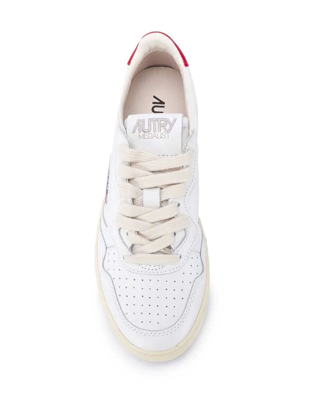 MEDALIST LOW SNEAKERS IN WHITE AND RED LEATHER