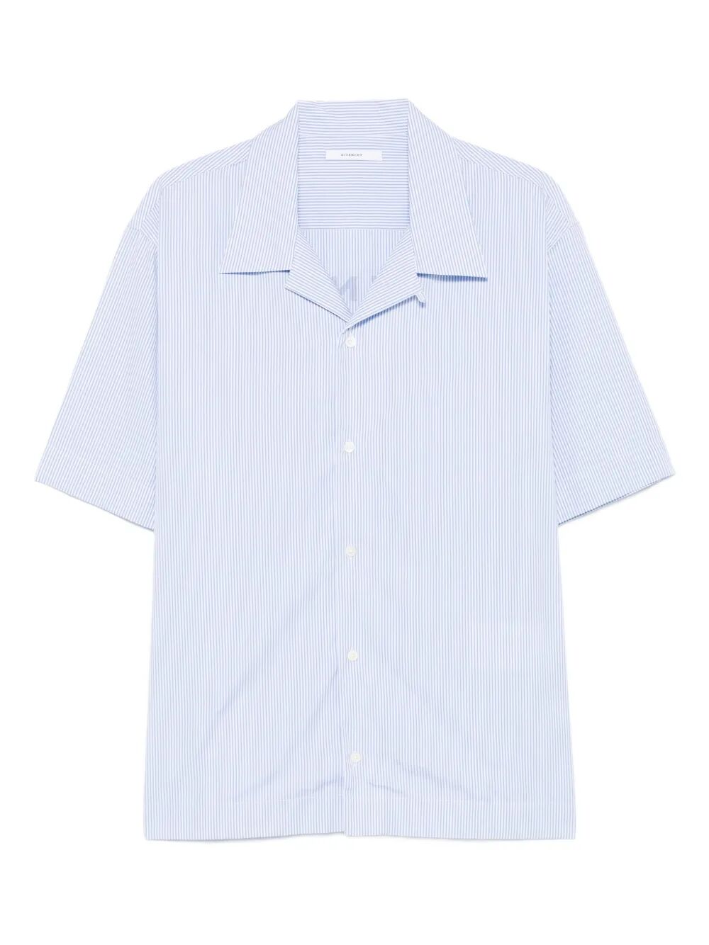 COTTON STRIPED SHIRT WITH GIVENCHY STAMP PRINT