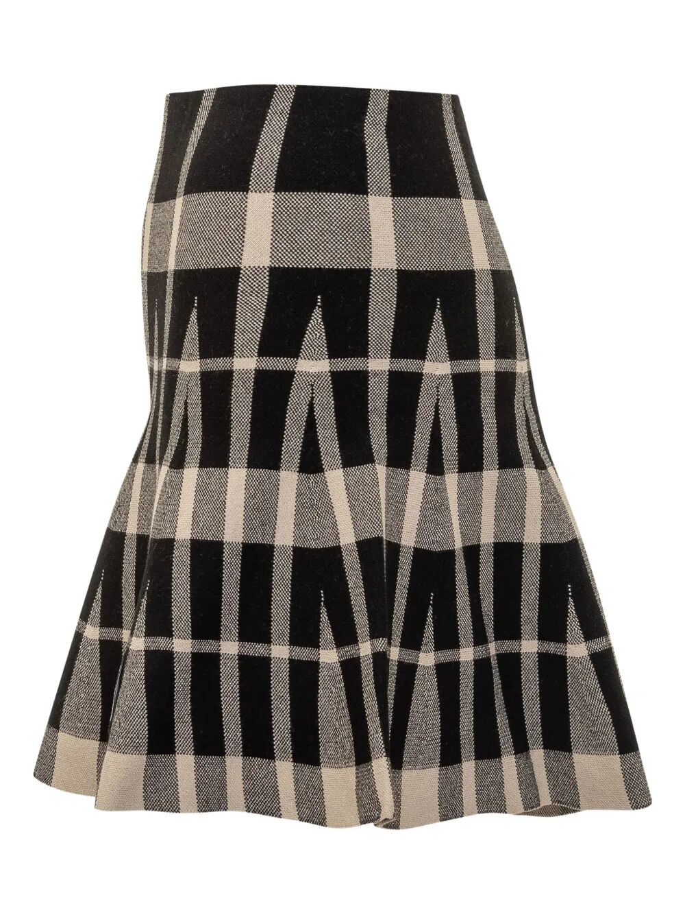 CHECKED PLEATED MINI SKIRT