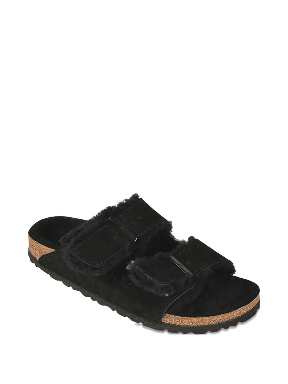 ARIZONA SHEARLING AND SUEDE SANDALS