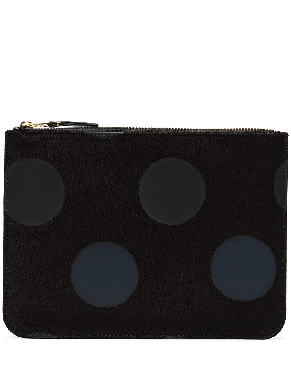 POLKA DOT CANVAS POUCH WITH ZIP