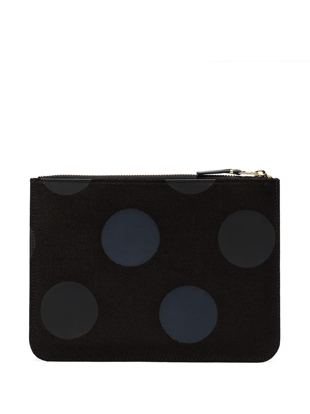 POLKA DOT CANVAS POUCH WITH ZIP