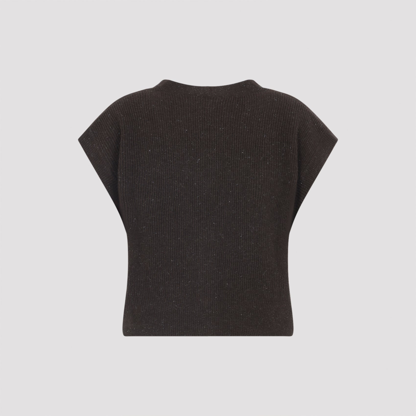 Lurex Sleeveless Cardigan