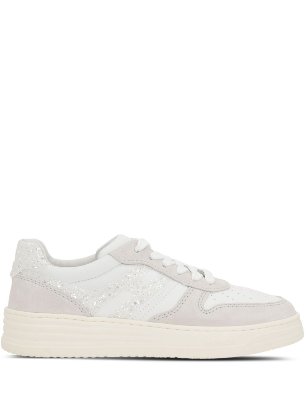 SUEDE AND SMOOTH LEATHER H630 SNEAKERS WITH GLITTERED H