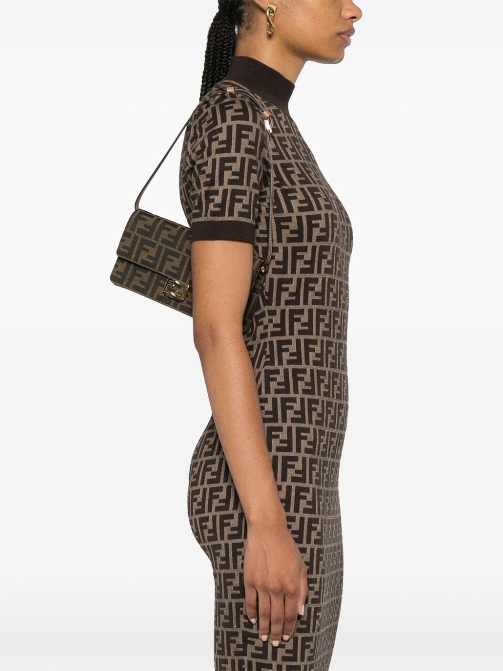 WALLET ON CHAIN FF JACQUARD BAGUETTE
