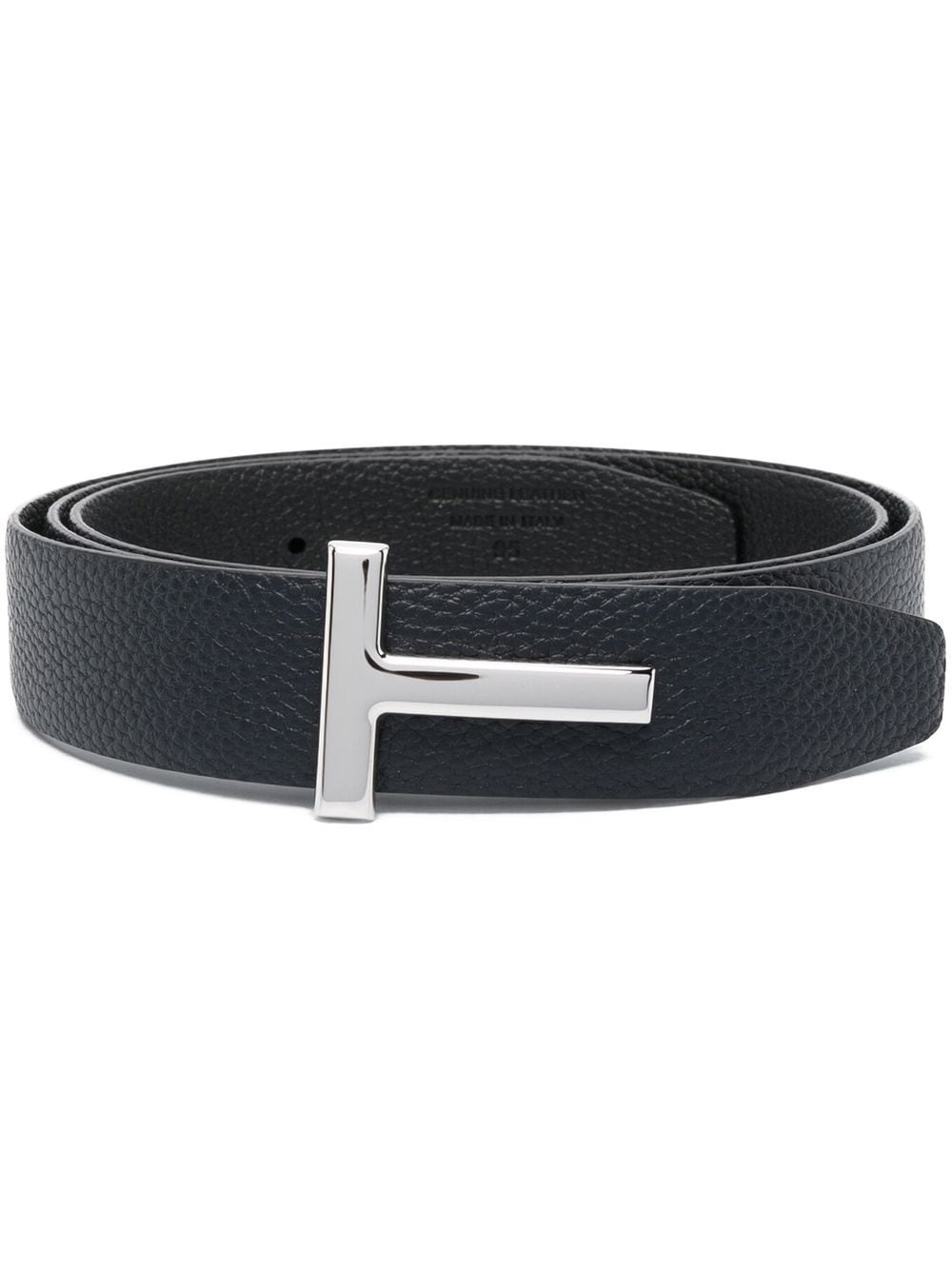 GRAINED LEATHER T-BUCKLE BELT