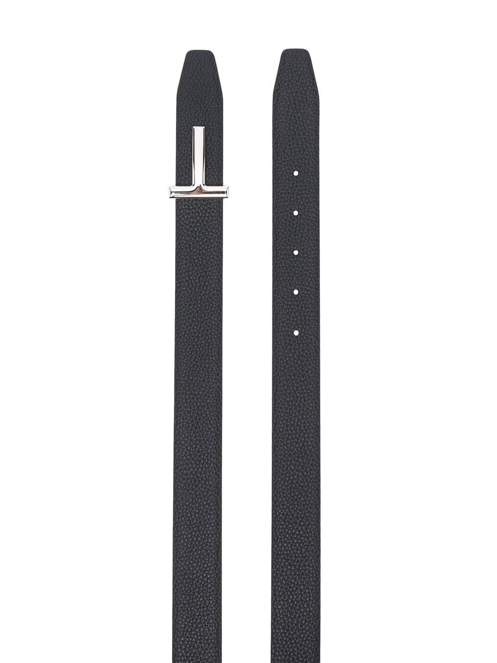 GRAINED LEATHER T-BUCKLE BELT