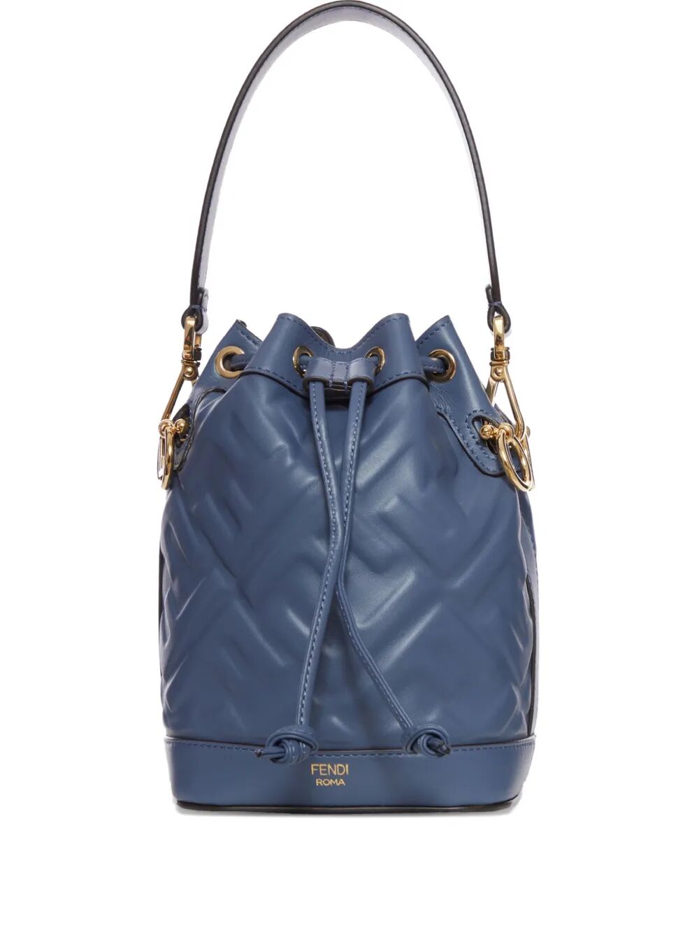 FF-MOTIF MON TRESOR LEATHER MINI BUCKET BAG