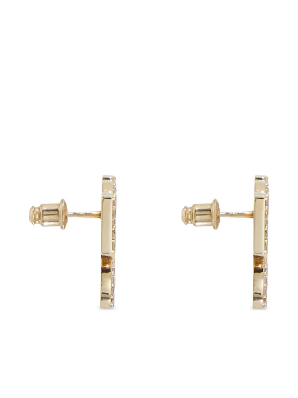 CRYSTAL EMBELLISHED FOUR GANCINI CLIP ON EARRINGS