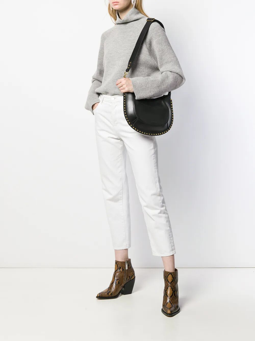 NAOKO STUDDED LEATHER BAG