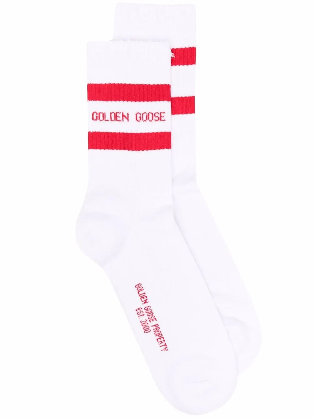 LOGO AND STRIPES COTTON BLEND SOCKS