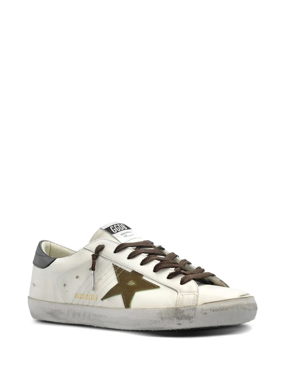SUPER-STAR SNEAKERS WITH LIZARD EFFECT STAR AND GREY HEEL TAB