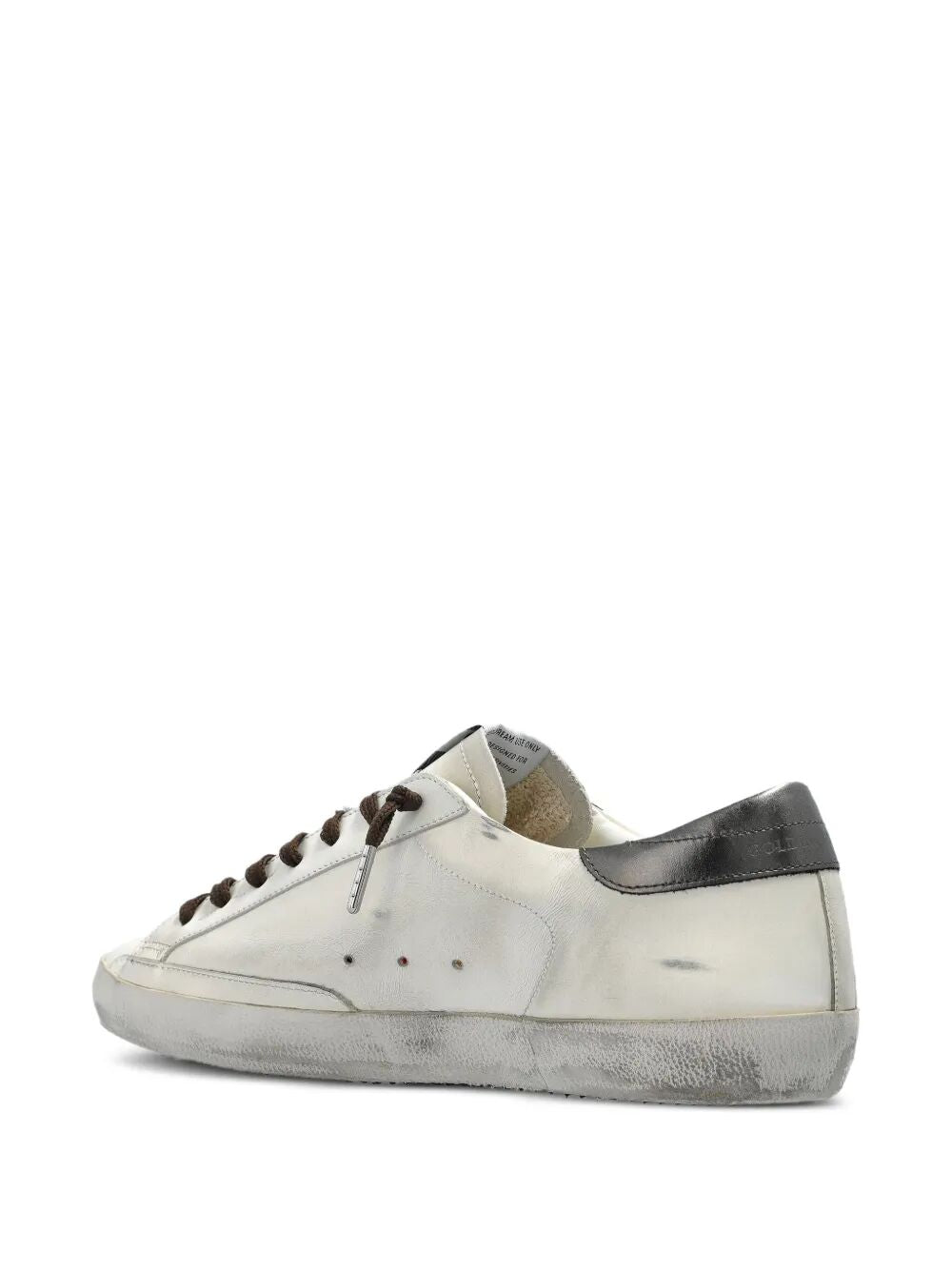 SUPER-STAR SNEAKERS WITH LIZARD EFFECT STAR AND GREY HEEL TAB