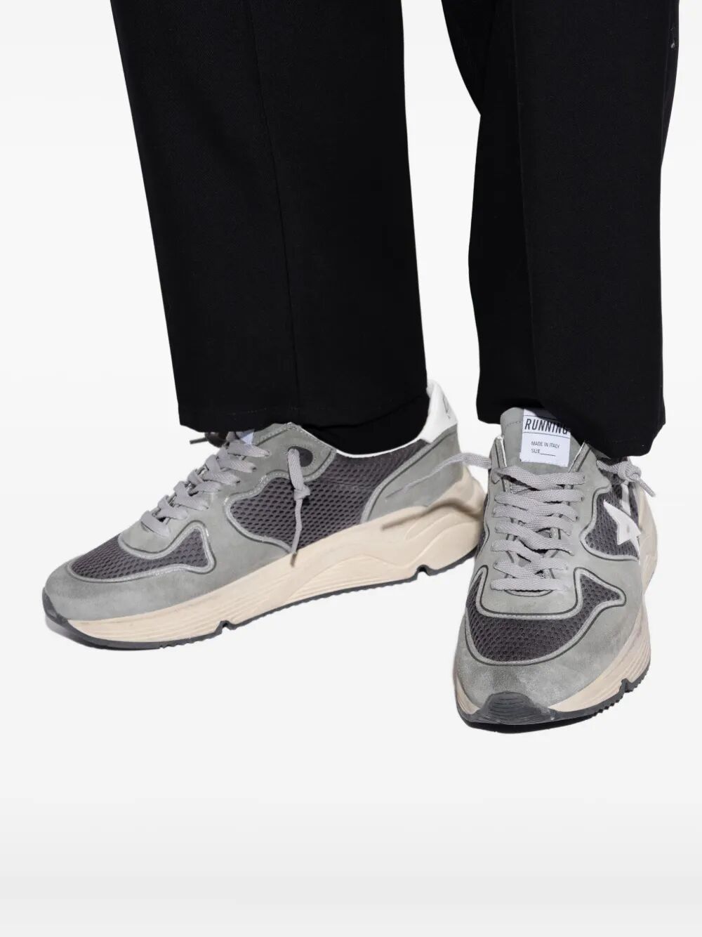 RUNNING SOLE SNEAKERS IN SUEDE AND MESH