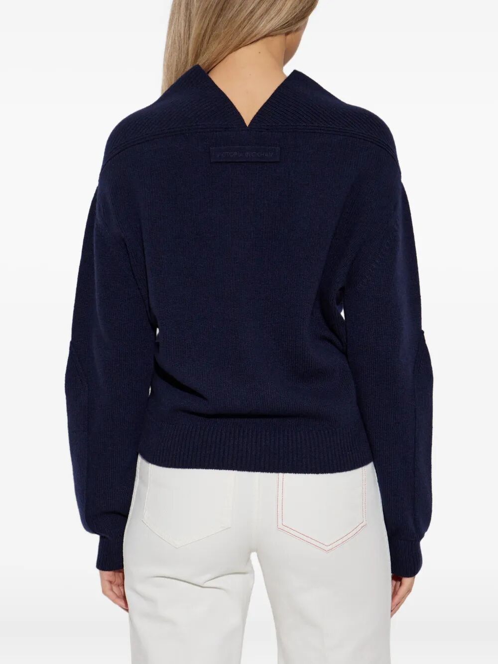 CASHMERE BLEND V-NECK JUMPER
