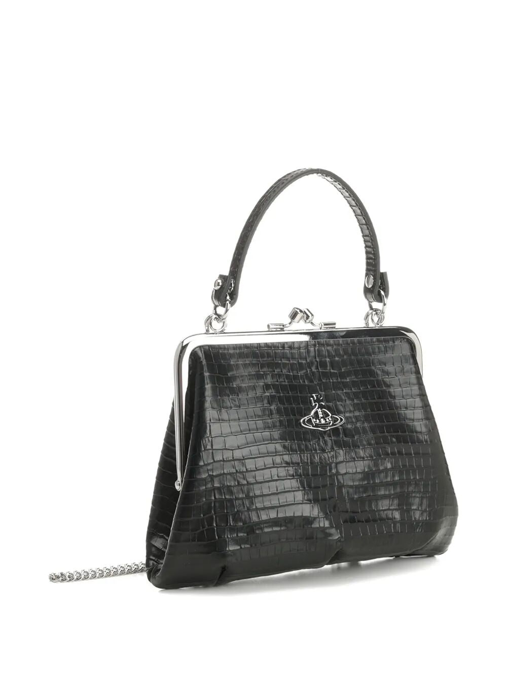CROCODILE-EFFECT GRANNY FRAME PURSE