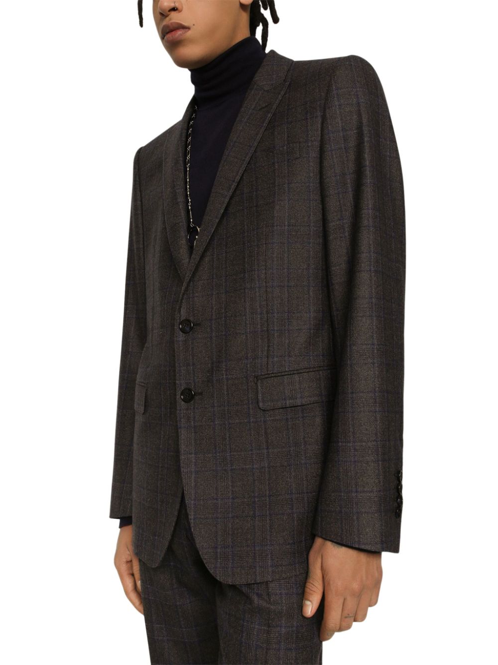 PRINCE OF WALES PATTERNED WOOL BLAZER
