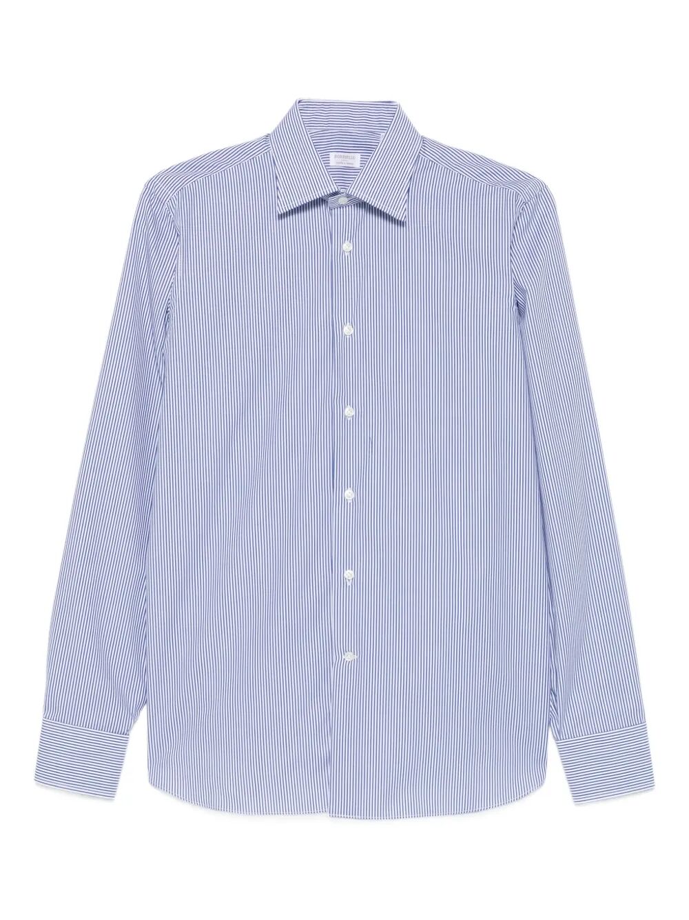 WHITE AND BLUE STRIPED SHIRT