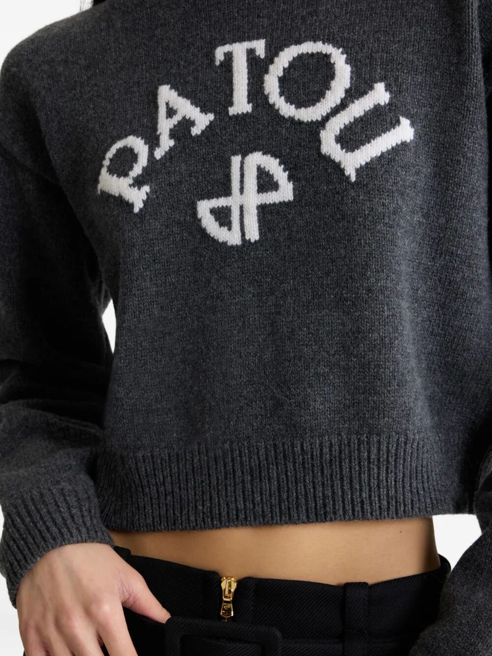 LOGO AND JP MONOGRAM INTARSIA WOOL AND CASHMERE JUMPER