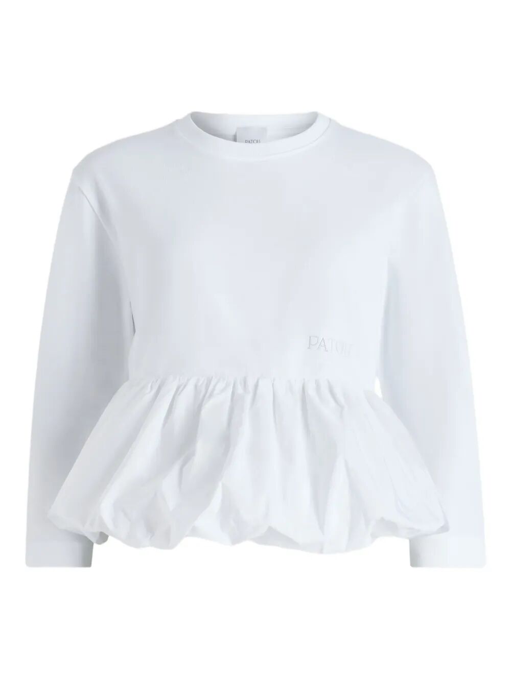 RUFFLE HEM T-SHIRT IN ORGANIC COTTON AND FAILLE
