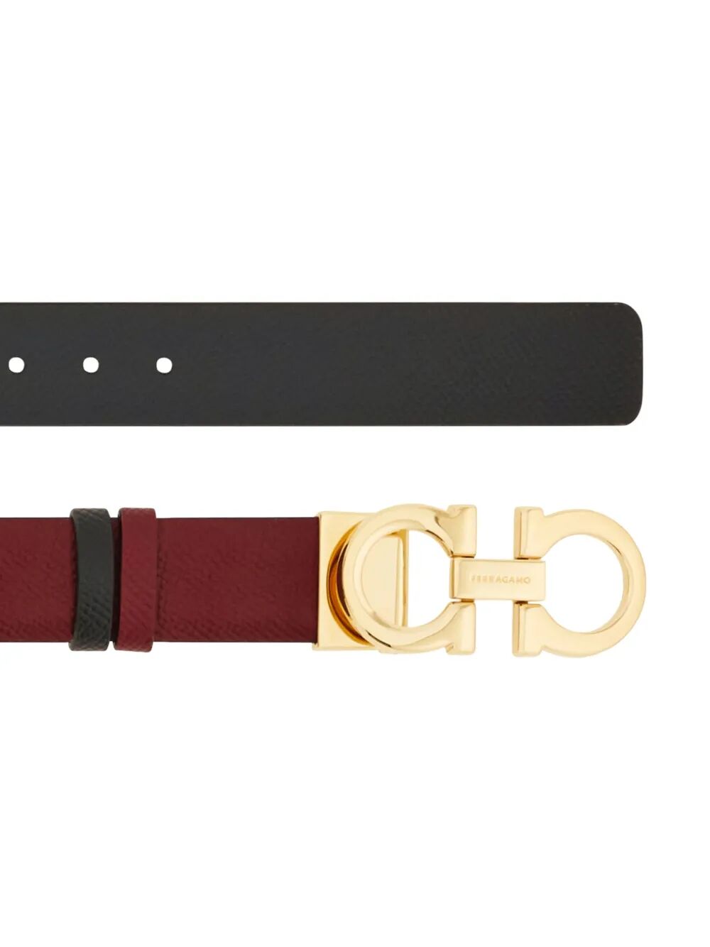 HAMMERED LEATHER REVERSIBLE GANCINI BELT