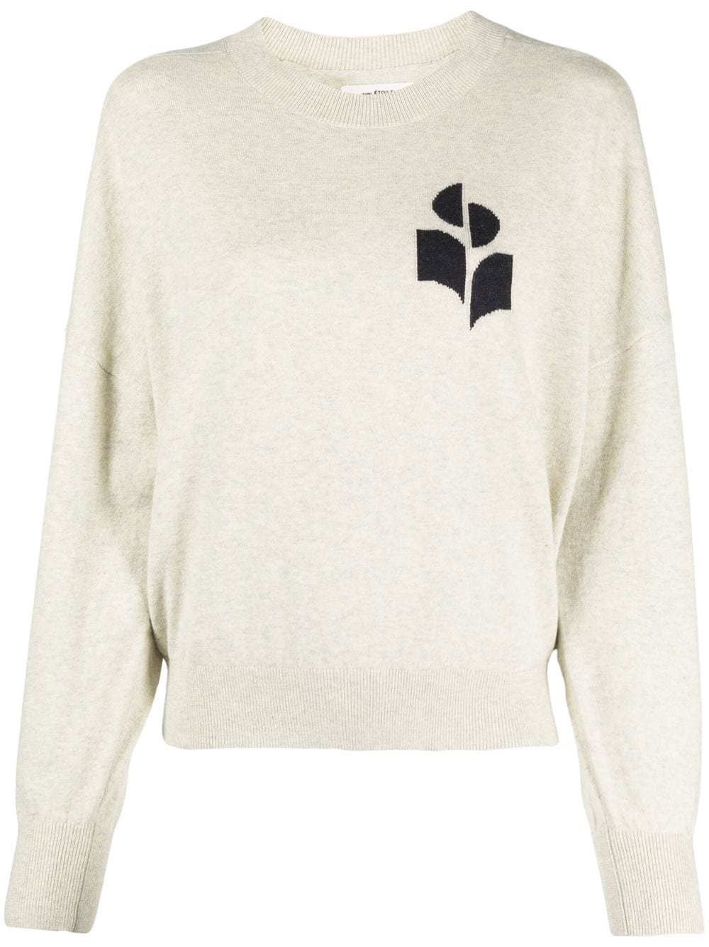 MARISANS MIXED COTTON LOGO SWEATER