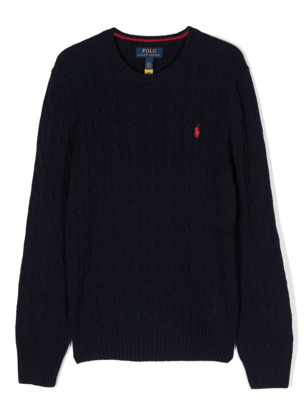 CABLE-KNIT CREWNECK WOOL PULLOVER