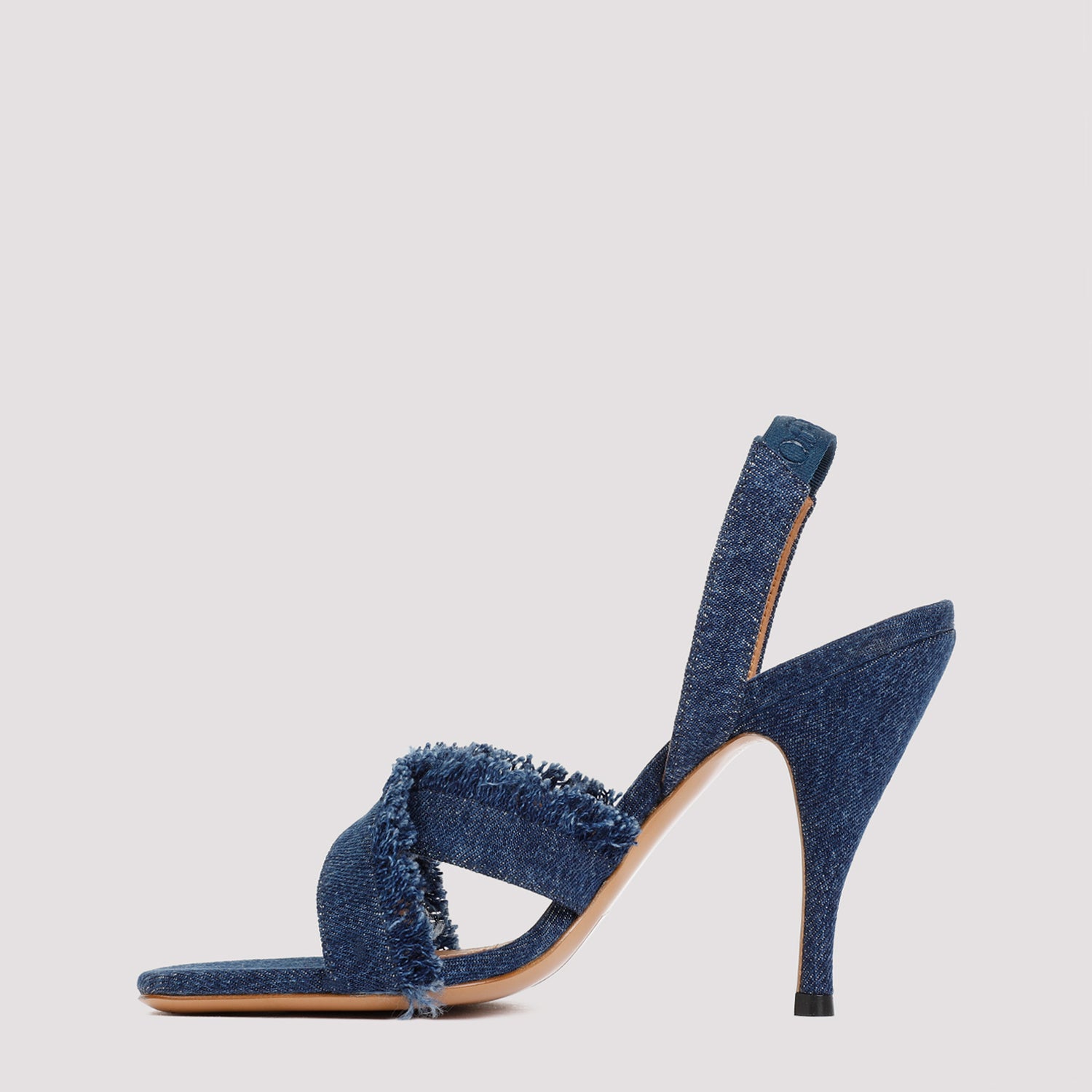 Curvy Heel Denim Sandal