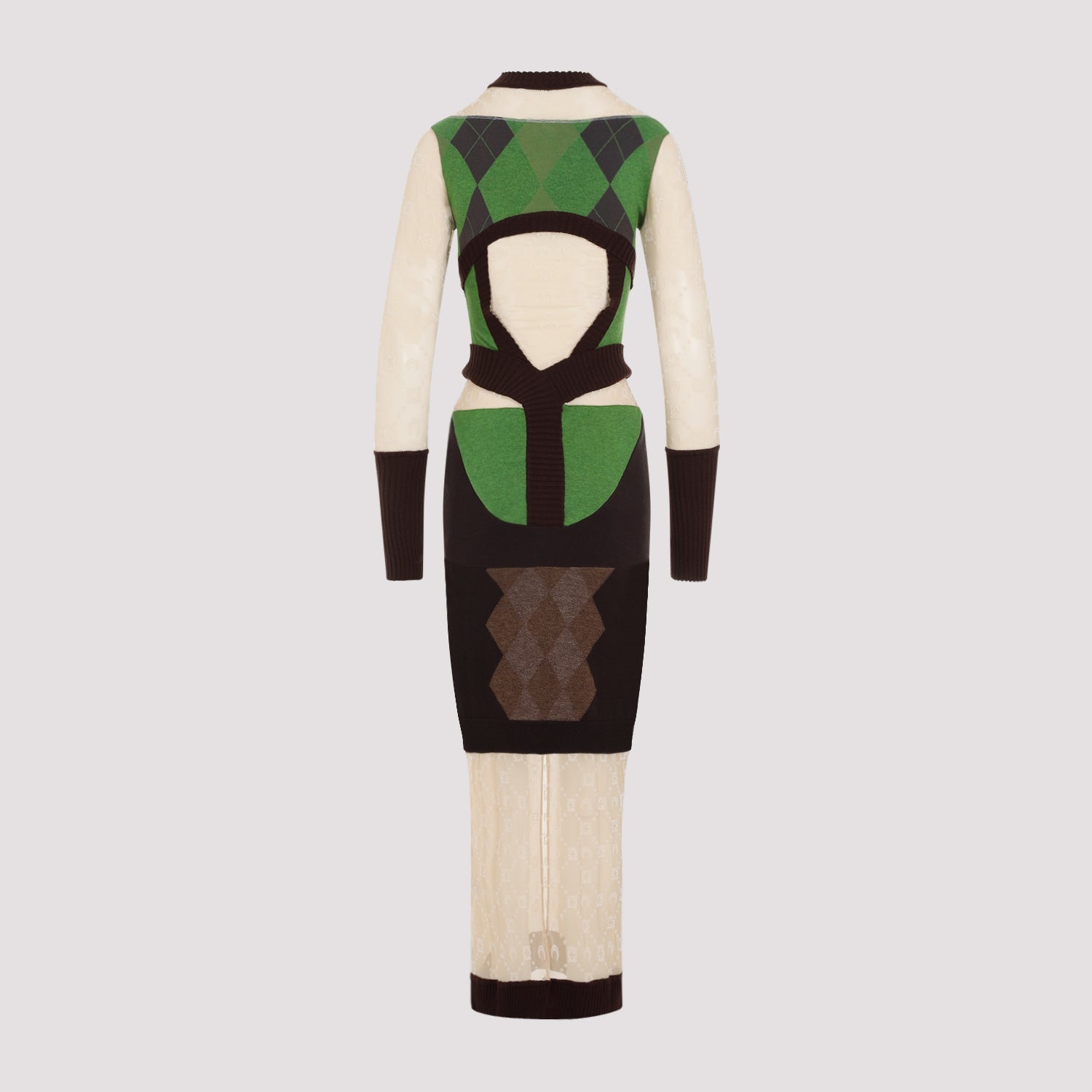 Regenerated Lozenge Knit Fitted Dress