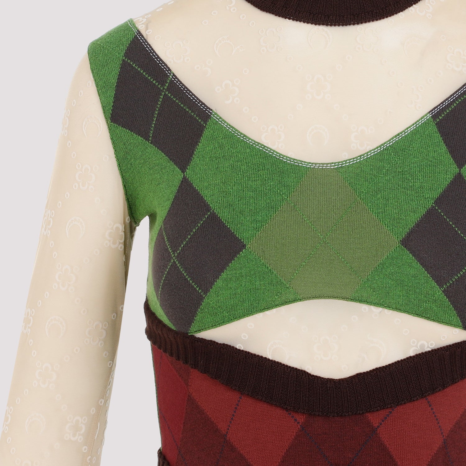 Regenerated Lozenge Knit Fitted Dress