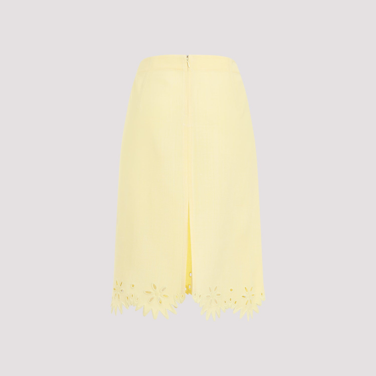 Grainy English Embroidery Midi Skirt