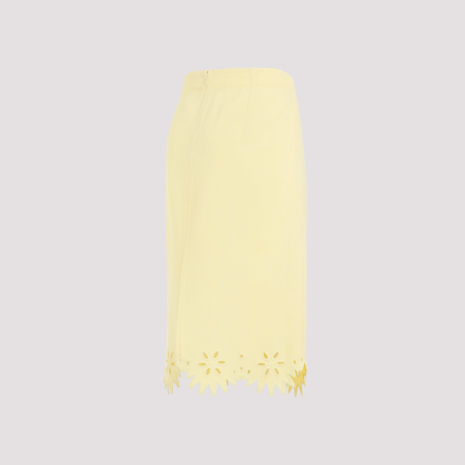 Grainy English Embroidery Midi Skirt