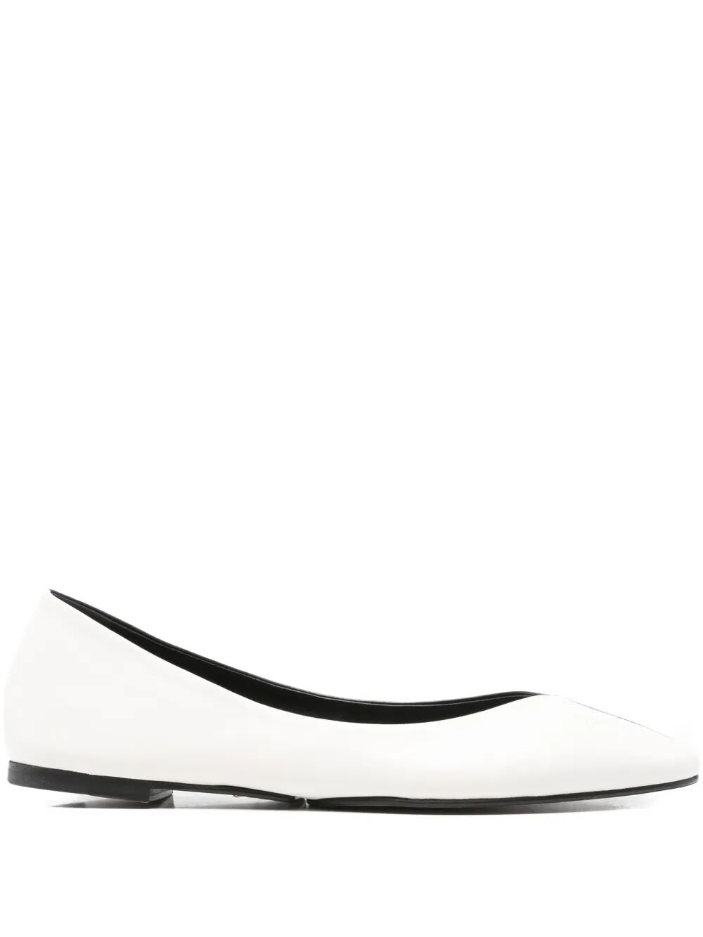 LES BALLERINES OVALO IN TWO-TONED LEATHER