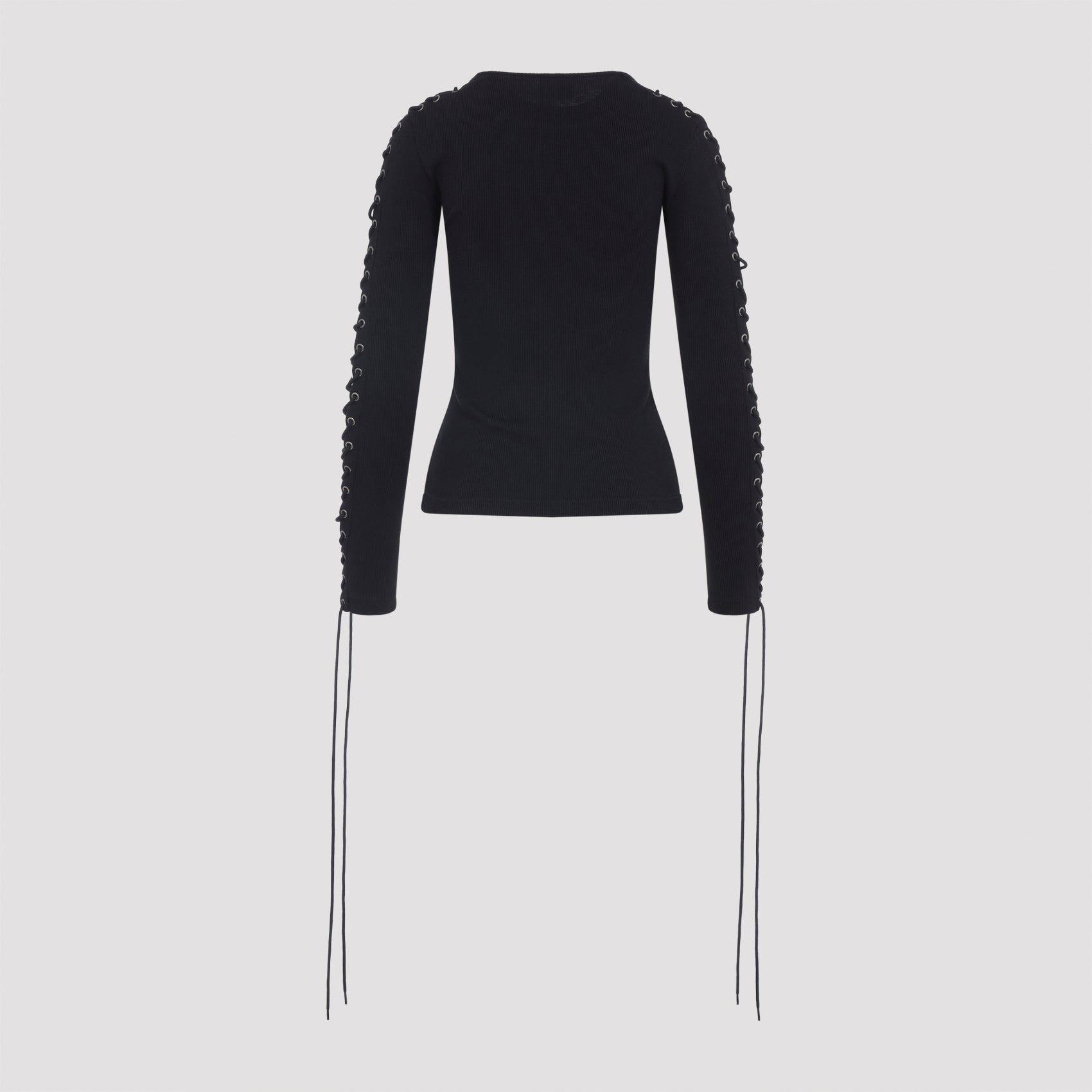 Lace-Up Long Sleeves T--Shirt