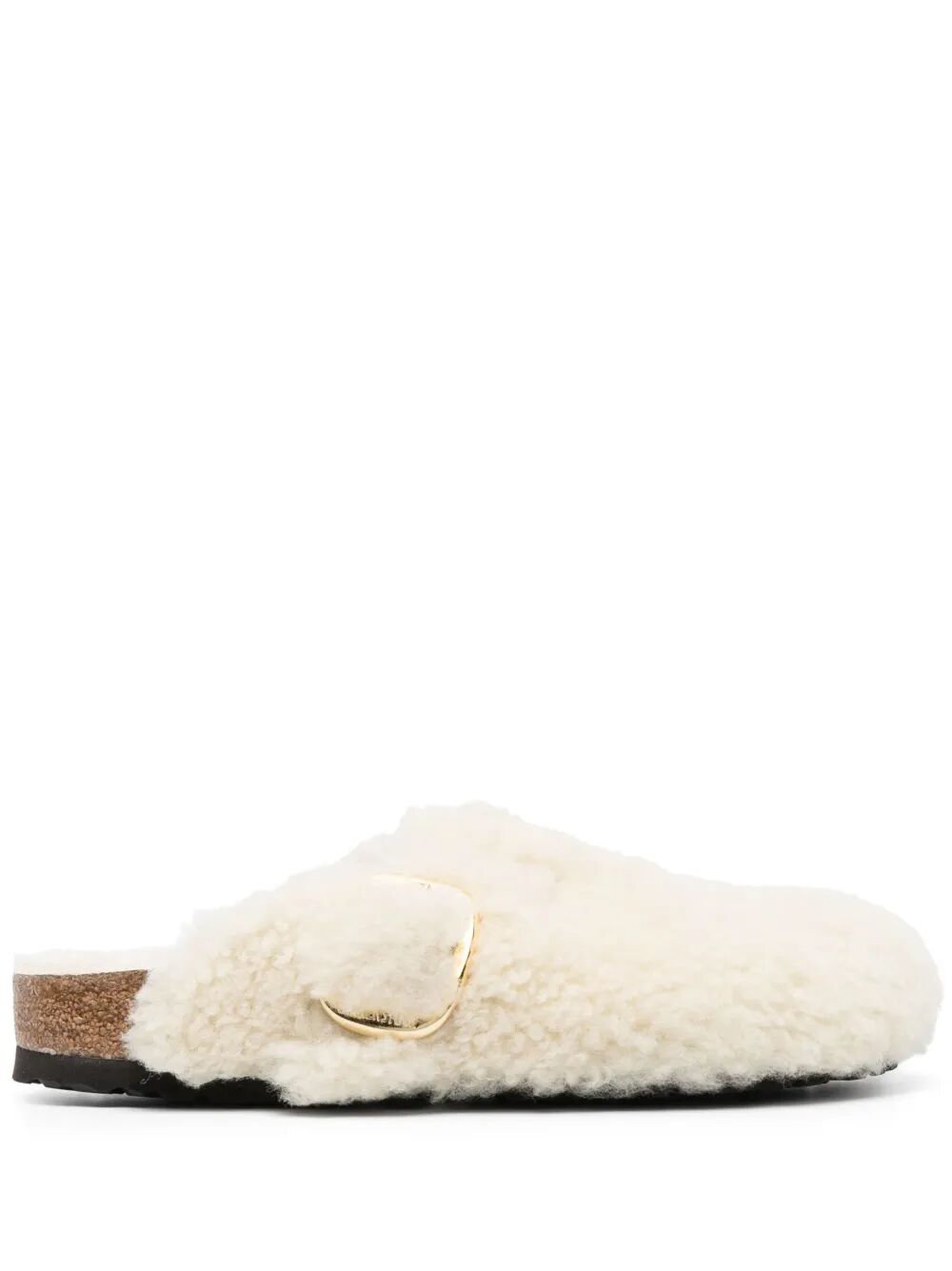 SHEARLING BOSTON BIG BUCKLE MULE